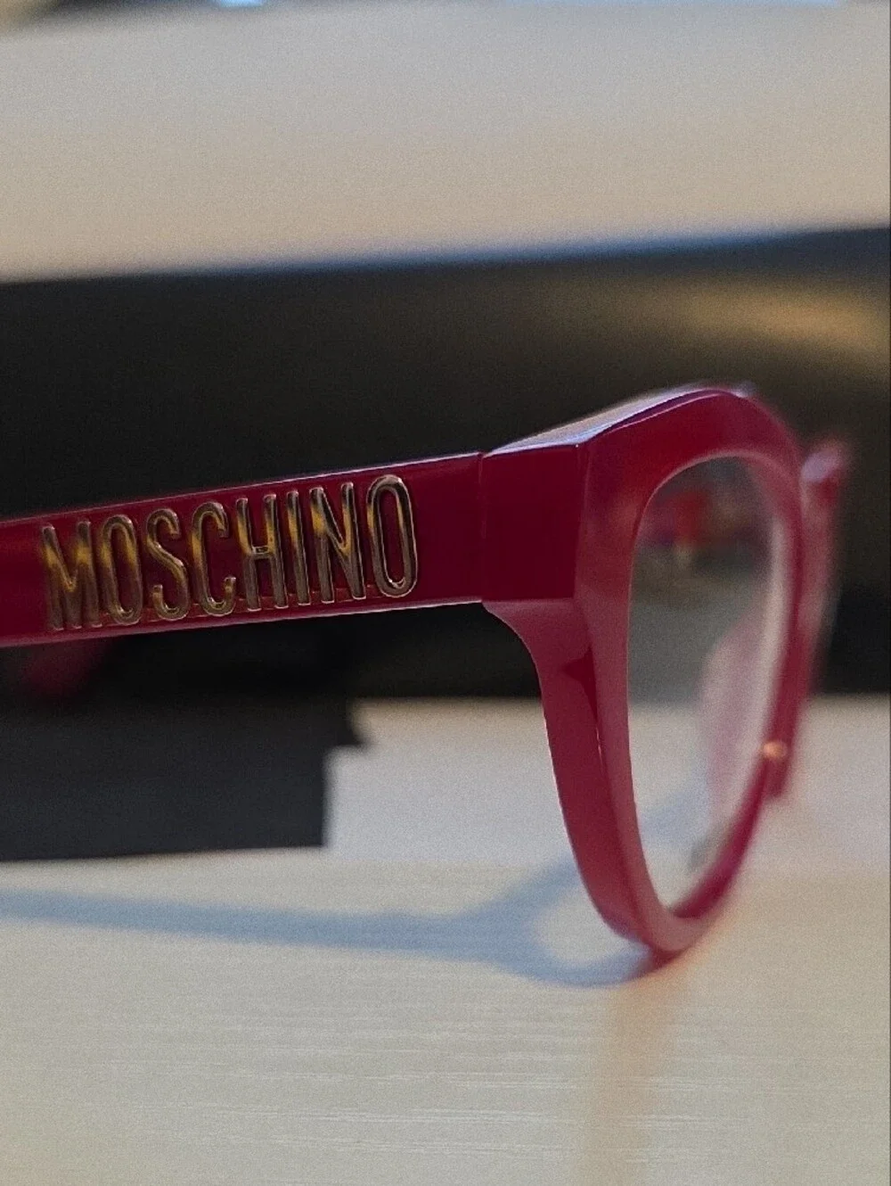 Moschino Red Cat-Eye Optical Frames w/ Demo Lenses